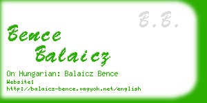 bence balaicz business card